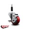 Service Caster 3'' Red Poly Swivel 7/8'' Expanding Stem Caster with Brake SCC-EX20S314-PPUB-RED-TLB-78 - alternate 3